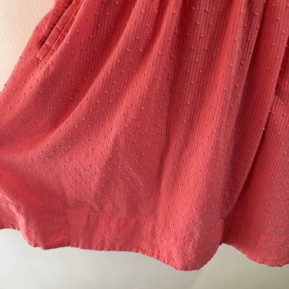 Vtg Y2K Maeve Anthropologie Dress 4 Swiss Dot Crochet Pink Orange Retro Pinup - Picture 4 of 12